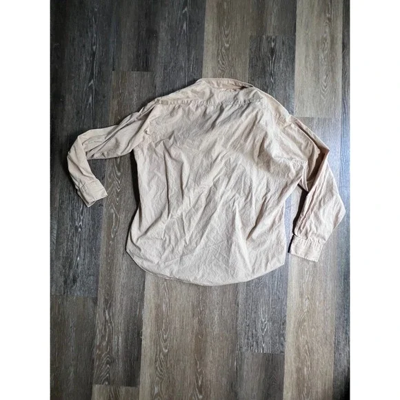 Polo Ralph Lauren Button Down Mens 16.5 Tan Excellent Andrew Micro Check Shirt - Picture 6 of 6